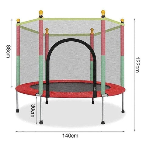 Indoor Mini Trampoline With Durable Jumping Mat Safety Enclosure Net And Foam Rod