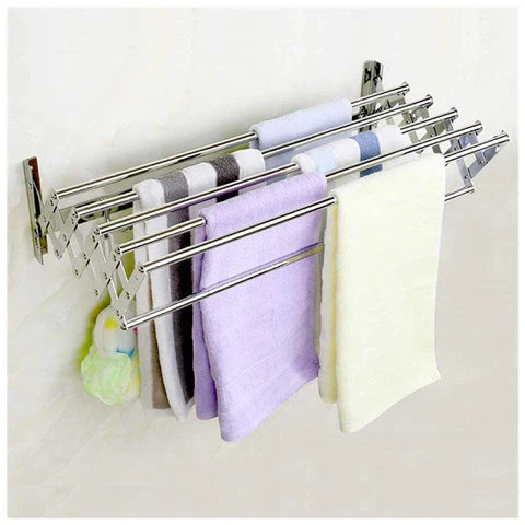 Wall Mounted Retractable Airers Folding Extendible Dryer Rack