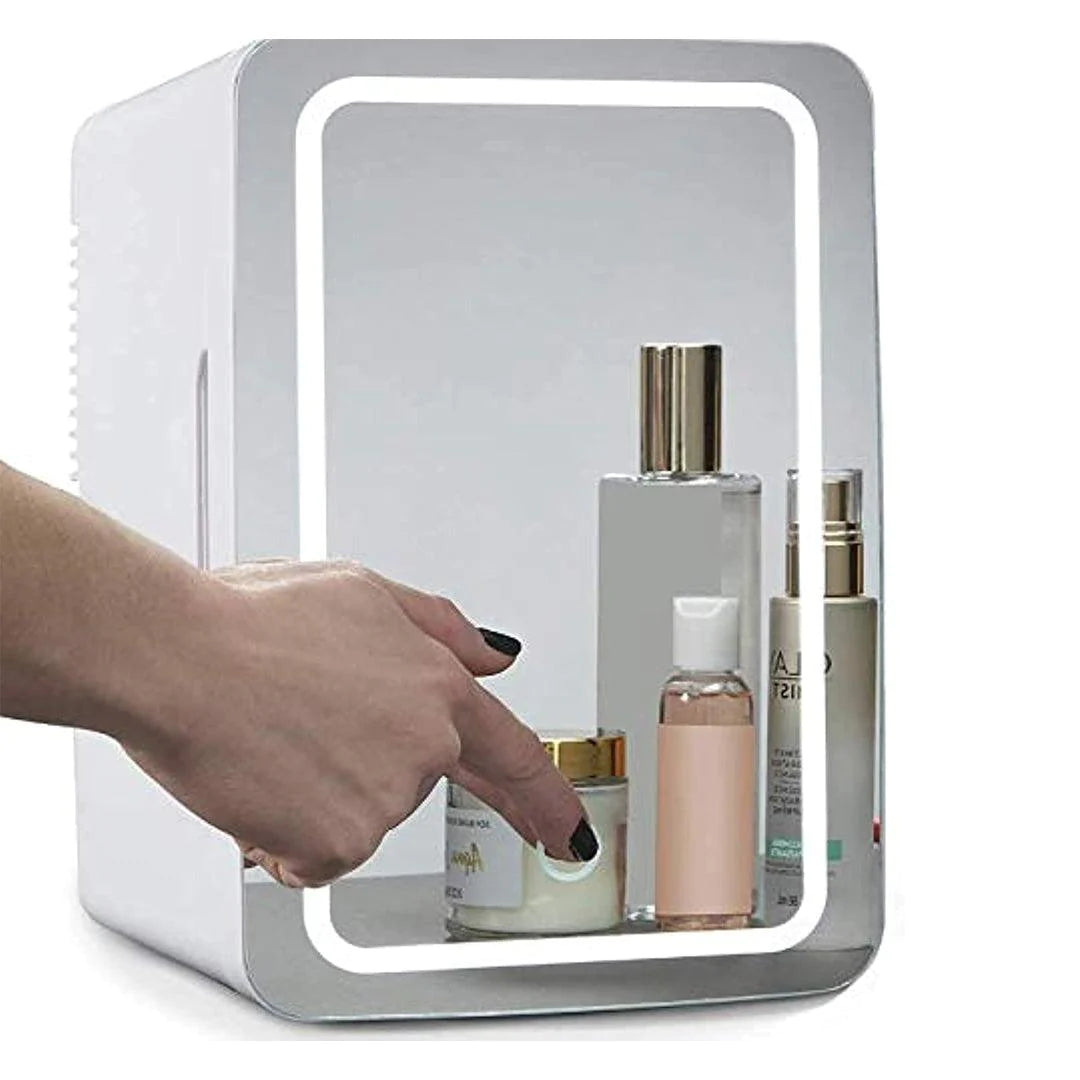 Mini Portable Cosmetics Storage Refrigerator With LED Lighting Glass