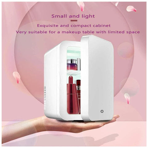 Mini Portable Cosmetics Storage Refrigerator With LED Lighting Glass