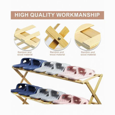 5-Tier Stylish Wooden Shoe Organizer Rack