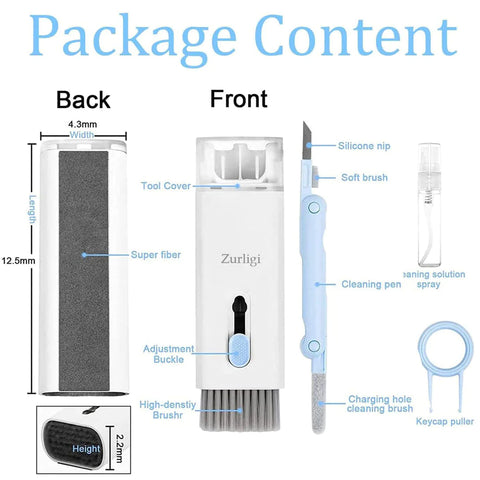 Zurligi 7-In-1 Cleaner Set For Laptop Screen, Keyboards, Earbuds