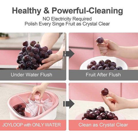 Fruit And Vegetable Cleaning With Full-Sided Spin Scrubber Brush