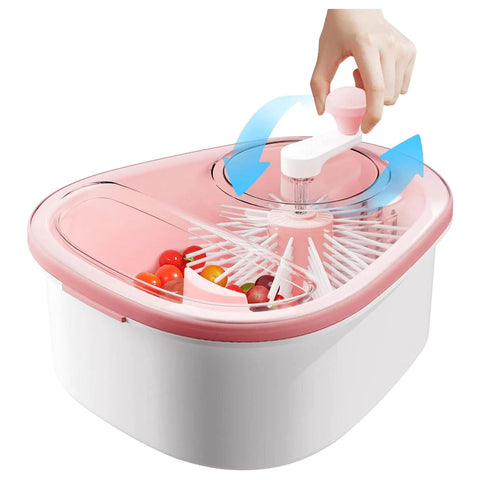 Fruit And Vegetable Cleaning With Full-Sided Spin Scrubber Brush