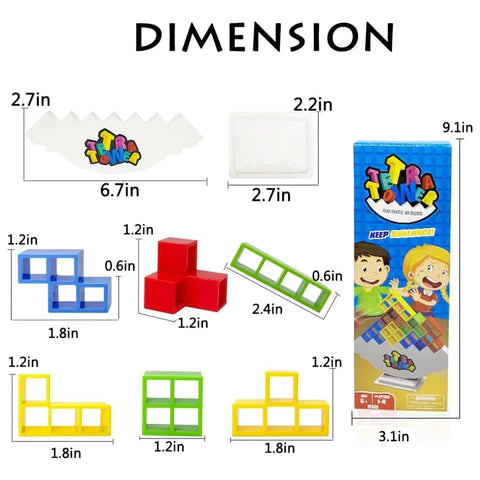 Tetra Tower Balance Stacking Blocks Game