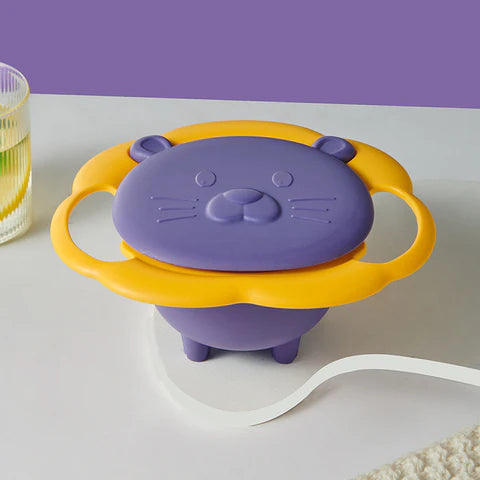 360 Rotate Spill-Proof Solid Feeding Bowl