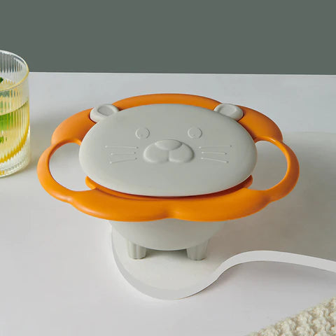 360 Rotate Spill-Proof Solid Feeding Bowl