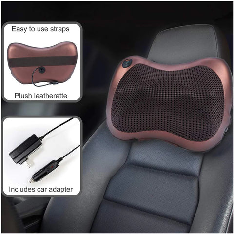 Electronic Massage Pillow Shiatsu Deep Kneading Neck Back Shoulder Massager Cushion