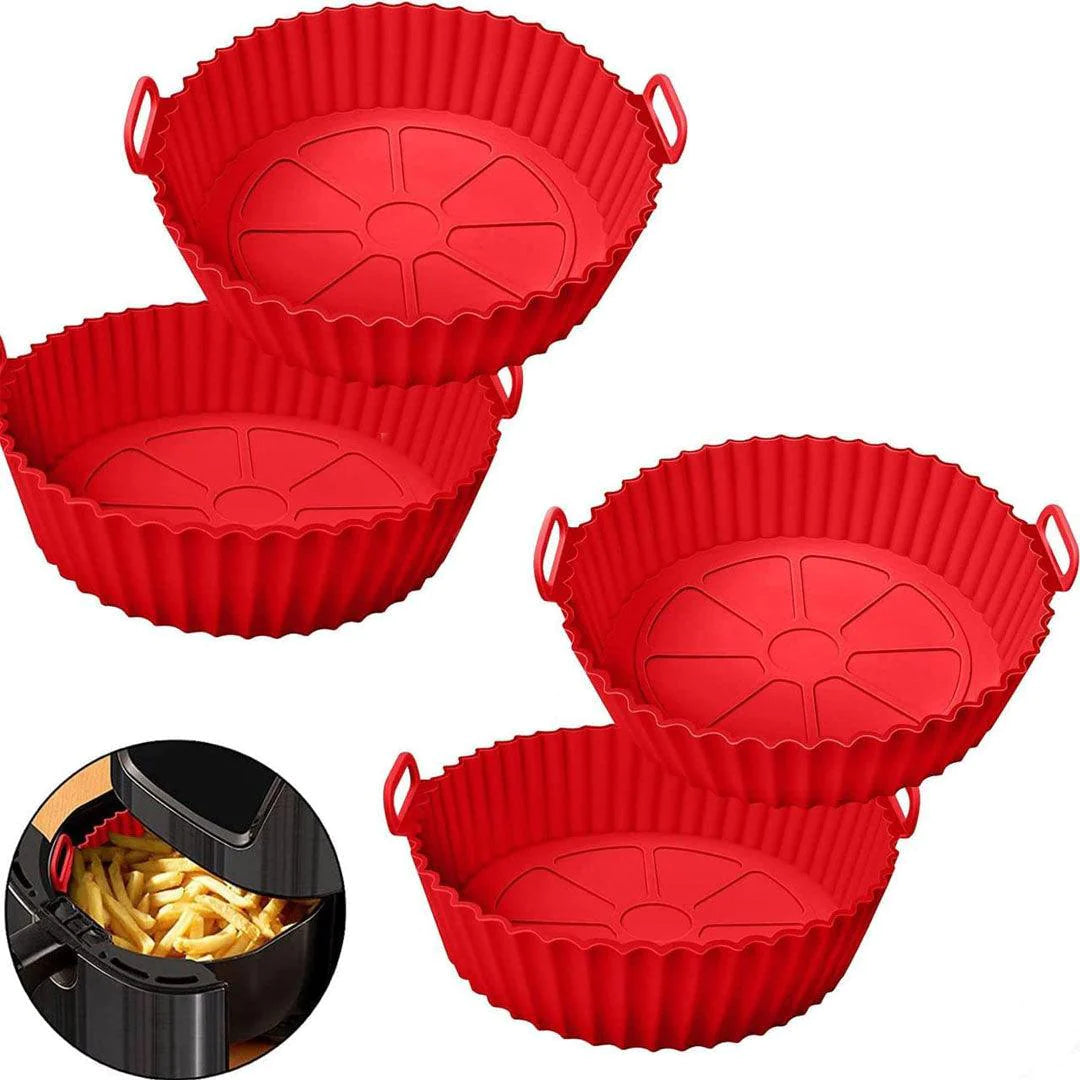 4 Pack Non Stick Silicon Air Fryer Pot