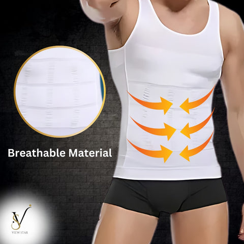 Viewstar Men's Compression Shapewear Tank Top, Slimming Vest Body Shaper with Abdominal Support, Shapewear Vest Body Shaper Abs Abdomen